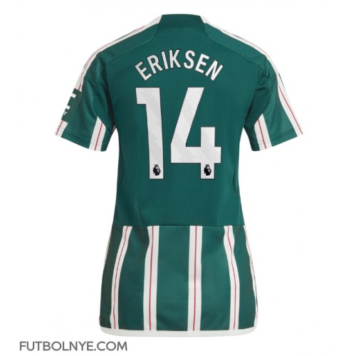Camiseta Manchester United Christian Eriksen #14 Visitante Equipación para mujer 2023-24 manga corta